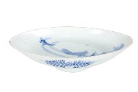 青花鮕魚藻紋崚型瓷盤藏品圖，第1張