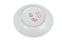 藍釉線圈府徽章款白地瓷盤藏品圖，第2張