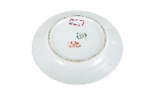 藍釉線圈府徽章款白地瓷盤藏品圖，第2張