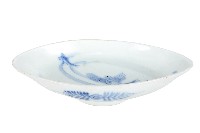 青花香魚藻紋崚型瓷盤藏品圖，第1張