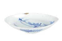 青花香魚藻紋崚型瓷盤藏品圖，第1張