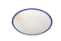 鈷釉線圈紋白地瓷盤藏品圖，第1張