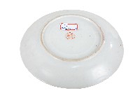 黃邊印花彩繪雙花卉紋白地瓷盤藏品圖，第2張