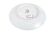 淡黃色邊印花彩繪三花卉紋瓷盤藏品圖，第2張