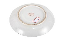 淡黃色邊印花彩繪三花卉紋瓷盤藏品圖，第2張