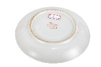 淡黃色邊印花彩繪三花卉紋瓷盤藏品圖，第2張