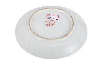 淡黃色邊印花彩繪三花卉紋瓷盤藏品圖，第2張