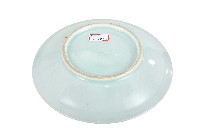 青花日本武士帽盔紋青白瓷盤藏品圖，第2張