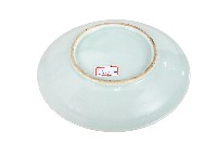 青花日本武士帽盔紋青白瓷盤藏品圖，第2張