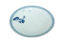 青花日本武士帽盔紋青白瓷盤藏品圖，第1張