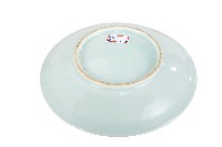 青花日本武士帽盔紋青白瓷盤藏品圖，第2張