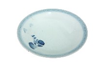 青花日本武士帽盔紋青白瓷盤藏品圖，第1張