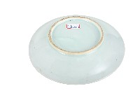 青花日本武士帽盔紋青白瓷盤藏品圖，第2張