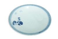 青花日本武士帽盔紋青白瓷盤藏品圖，第1張