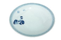 青花日本武士帽盔紋青白瓷盤藏品圖，第1張