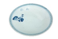 青花日本武士帽盔紋青白瓷盤藏品圖，第1張