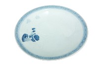 青花日本武士帽盔紋青白瓷盤藏品圖，第1張