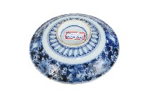 青花纏枝花卉開光山水花輪花紋碗藏品圖，第2張