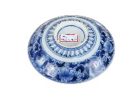 青花纏枝花卉開光山水花輪花紋碗藏品圖，第2張