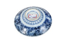 青花纏枝花卉開光山水花輪花紋碗藏品圖，第2張