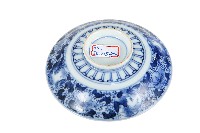 青花纏枝花卉開光山水花輪花紋碗藏品圖，第2張