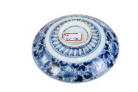 青花纏枝花卉開光山水花輪花紋碗藏品圖，第2張