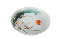 彩繪夕陽山景梅花紋盤藏品圖，第1張