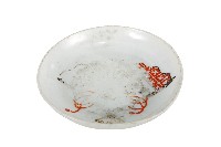 彩繪菊花花飾扇紋盤藏品圖，第1張