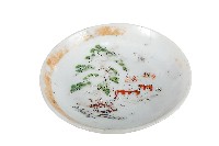 釉上彩繪山水屋舍紋盤藏品圖，第1張