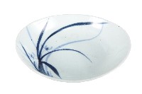 青花蘭草紋橢圓型瓷盤藏品圖，第1張