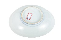 青花蘭草紋橢圓型瓷盤藏品圖，第2張