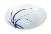 青花蘭草紋橢圓型瓷盤藏品圖，第1張