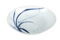 青花蘭草紋橢圓型瓷盤藏品圖，第1張