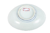 青花蘭草紋橢圓型瓷盤藏品圖，第2張