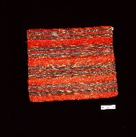 泰雅族紅色線紋綁腿布一對藏品圖，第1張