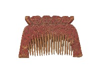 排灣族木製人形刻紋梳藏品圖，第2張