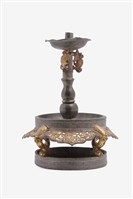 敬神用錫器鎏金燭臺藏品圖，第1張