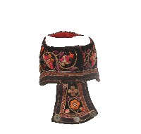 黑色花朵繡樣童帽藏品圖，第2張