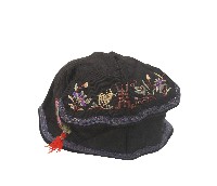黑色壽字繡樣童帽藏品圖，第2張