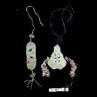 褐色花草刺繡眼鏡袋藏品圖，第2張