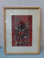 裱框門神進祿彩繪藏品圖，第1張