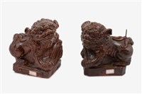 南投窯獅子燭臺一對藏品圖，第1張