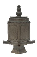 錫製葫蘆鈕方形四管柱香油臺藏品圖，第1張