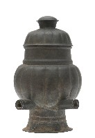 錫製瓜型蓋罐四管柱香油臺藏品圖，第2張