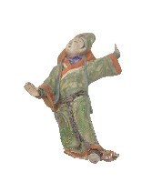 帶帽綠衣男性交趾陶藏品圖，第2張