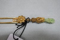 清代花苞鑲玉髮釵藏品圖，第2張