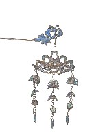 金屬製花草圖形髮釵藏品圖，第1張