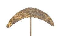 金屬製半月型雕花髮釵藏品圖，第2張