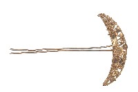 金屬製半月型雕花髮釵藏品圖，第2張