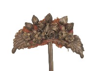 金屬製半月型雕花髮釵髮釵一對藏品圖，第3張